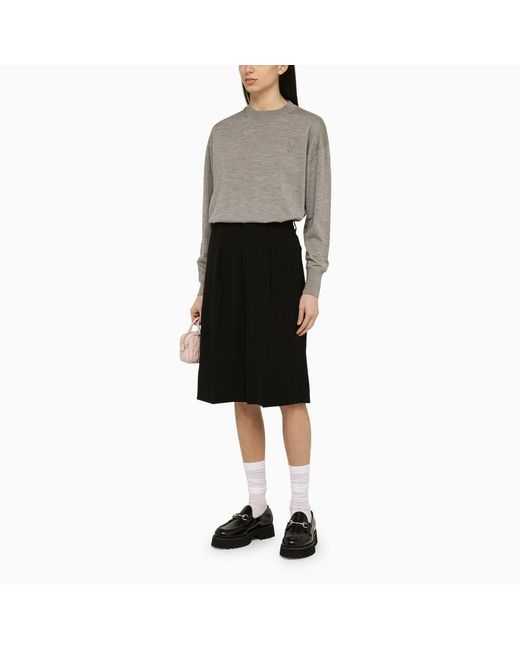 AMI Gray Grey Wool Ami De Coeur Sweater