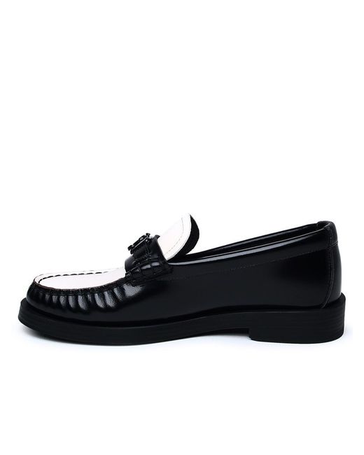 Jimmy Choo Black Two-tone Leather Loafers
