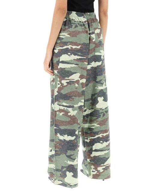 Acne Green Camouflage Jersey Pants For