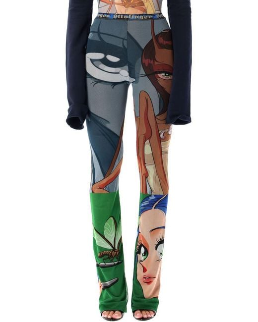 OTTOLINGER Blue Julien Ceccaldi Multicolor Printed Pants