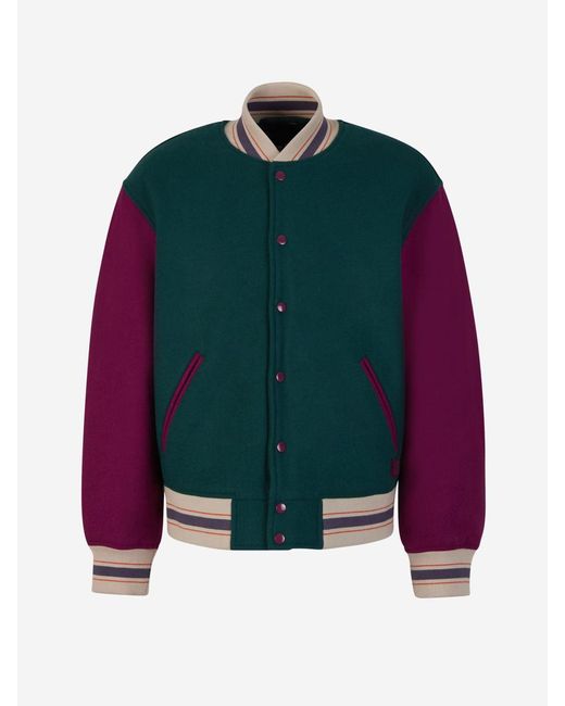 Acne Green Wool Bomber Jacket for men