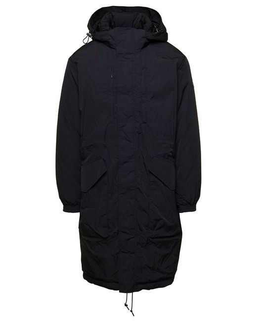 Tatras Blue Rengo' Hooded Parka Jacket With Logo Patch In Nylon for men