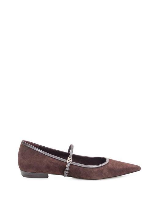 Tory Burch White Strap-On Ballerinas