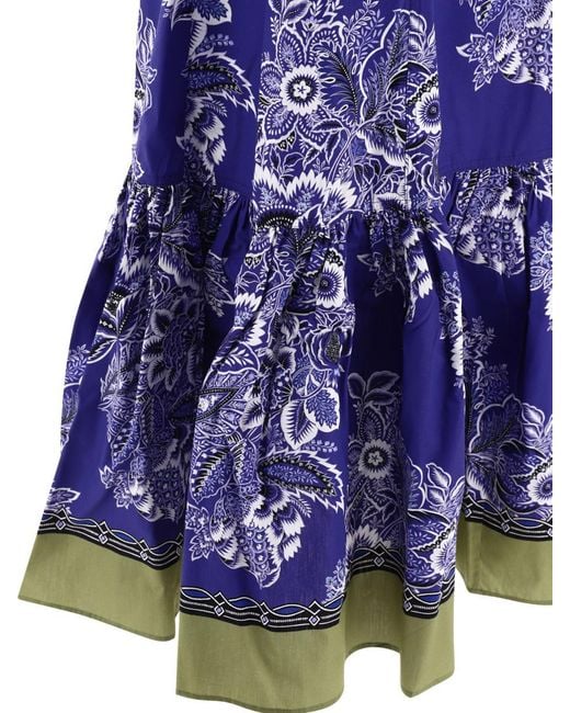 Etro Blue Bandana Bouquet Dress