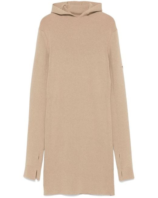 Fendi Natural Short Fitted Dress With Hood