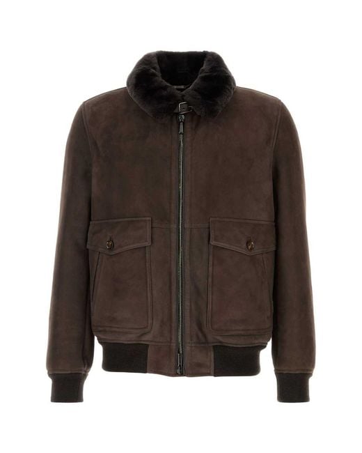 Moorer Brown Leather Jackets for men