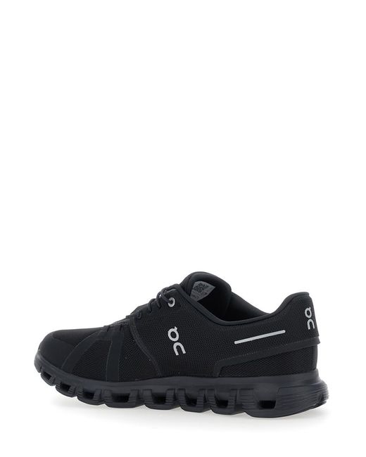 On Shoes Black 'Cloud 6' Low Top Sneakers With Mesh Details And Logo The Side for men