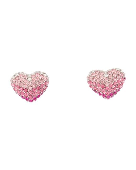 Marc Jacobs Pink Balloon Heart Pave Earrings