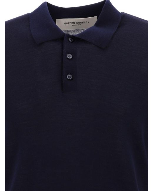Golden Goose Deluxe Brand Blue "giotto" Polo Shirt for men