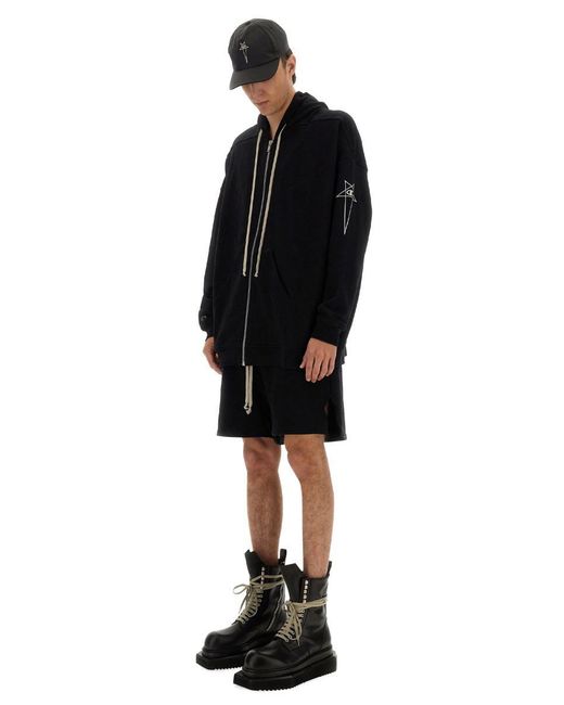 Rick Owens X Champion Black Jumbo Jason's Hoodie for men