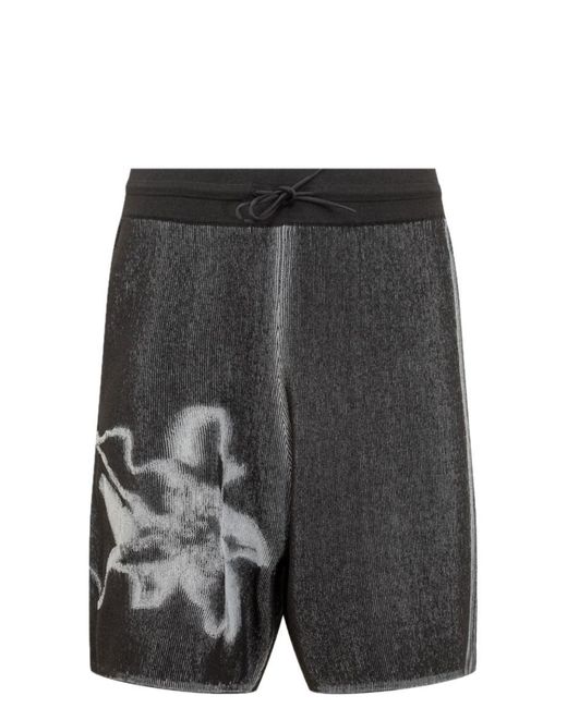 Y-3 Gray Y-3 Graphic Knit Shorts for men