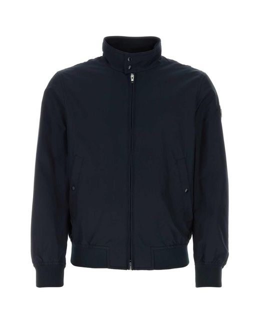 Woolrich Blue Dark Cotton Blend Cruiser Jacket for men