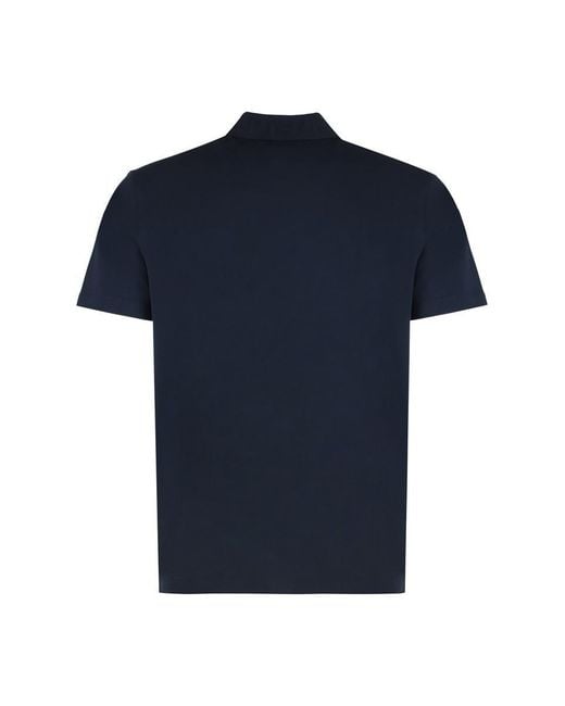 Versace Blue Embroidered Polo Medusa for men