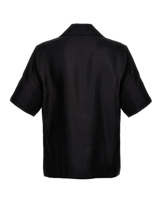 Amiri Black Logo-print Silk Shirt for men