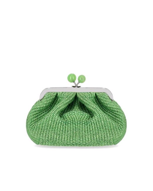 Weekend by Maxmara Green Palmas - Raffia-effect Pastry Bag
