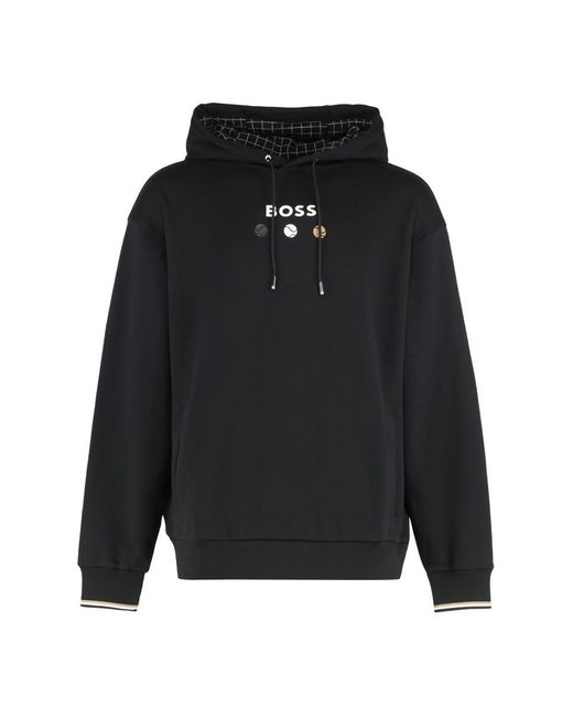 Boss Black Hooded Sweatshirt Made Of Terry Cotton for men
