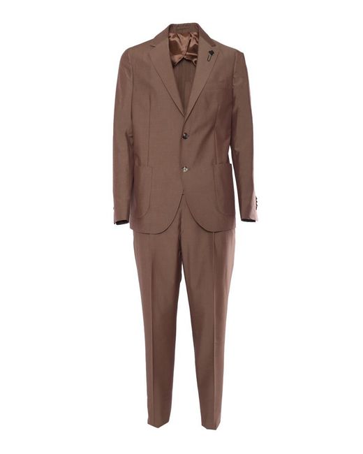 Lardini Brown Single-breasted Suit for men