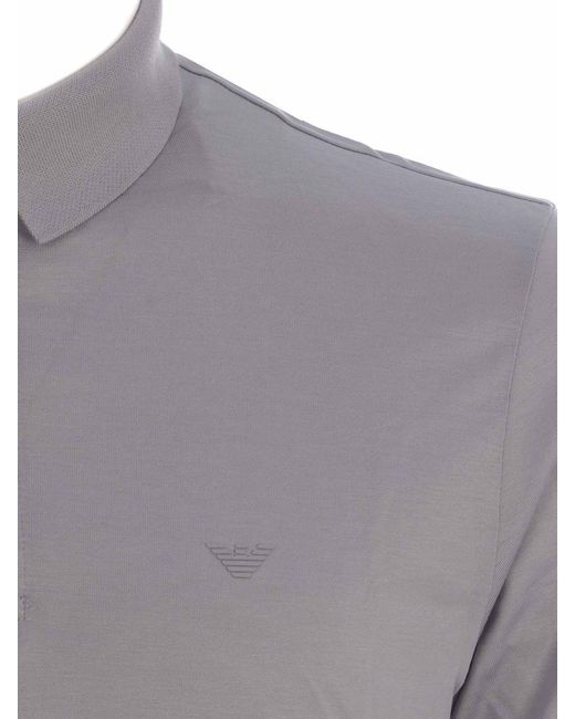Emporio Armani Gray Polo Shirt for men