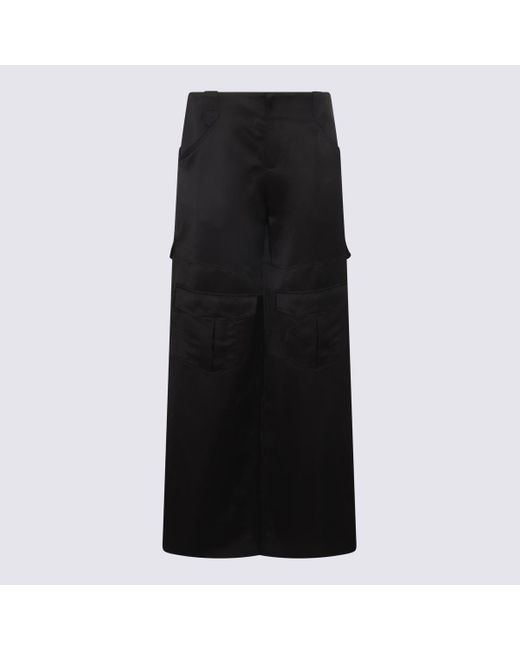 Tom Ford Black Viscose And Linen Blend Long Skirt