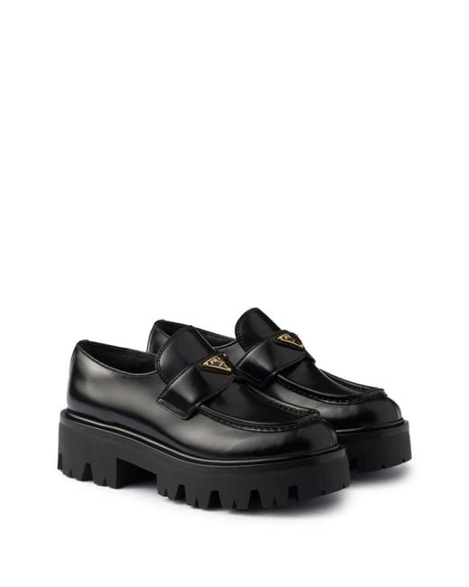 Prada Black Leather Loafers