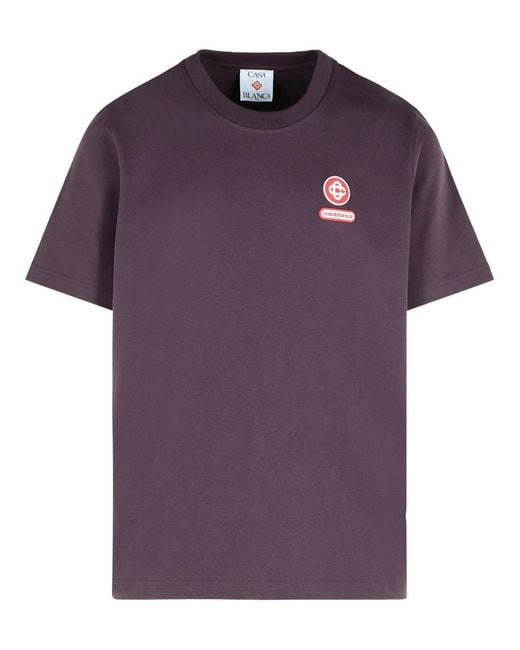 Casablanca Purple Plum Cotton T-Shirt for men