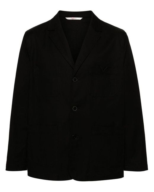 Valentino Black Vlogo Cotton Jacket for men