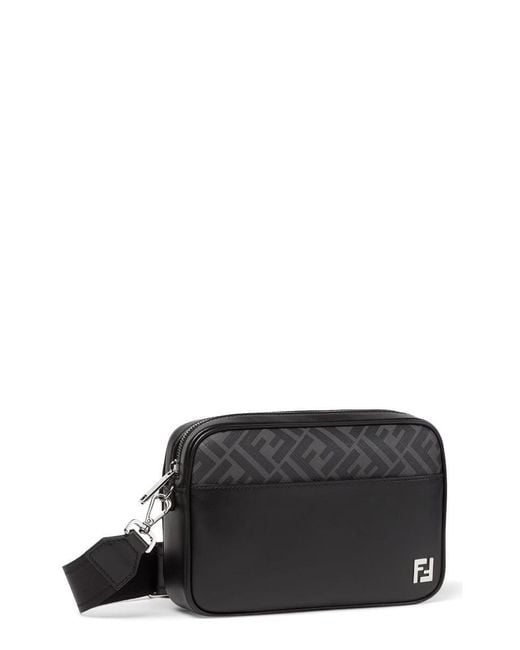 Fendi Black "Camera Case Squared Ff" Bag for men