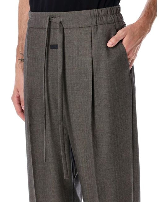 Fear Of God Black Heather Chevron Wool Drawstring Pants for men