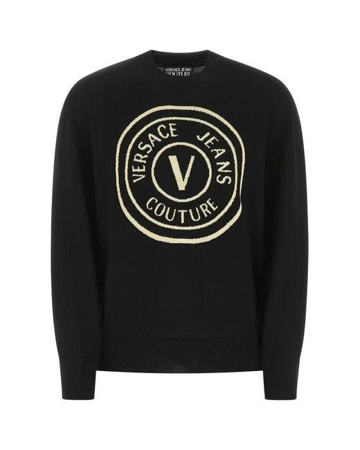 Versace Black Versace Jeans Knitwear for men