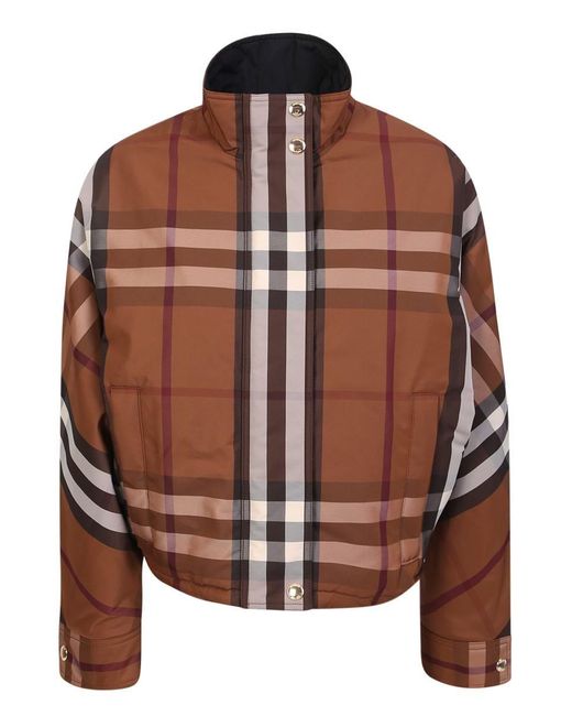 Burberry Vintage Check Patterned Jacket With A Crop Design From in Brown |  Lyst