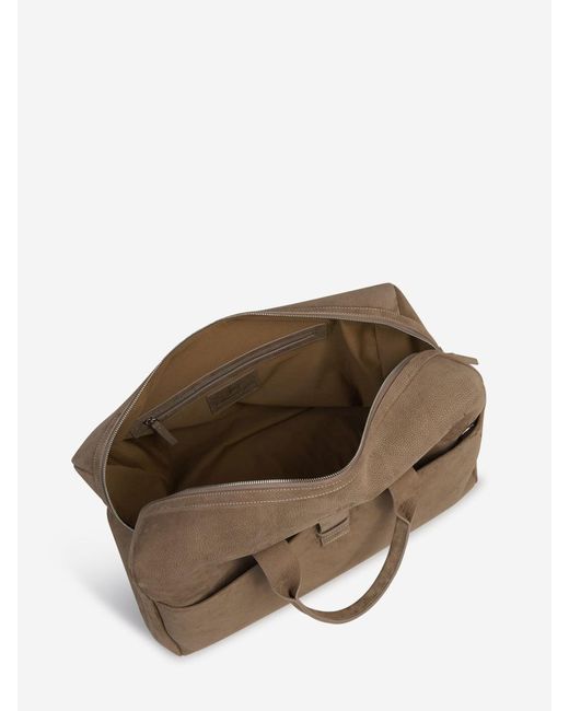 Enrico Mandelli Brown Leather Travel Bag for men