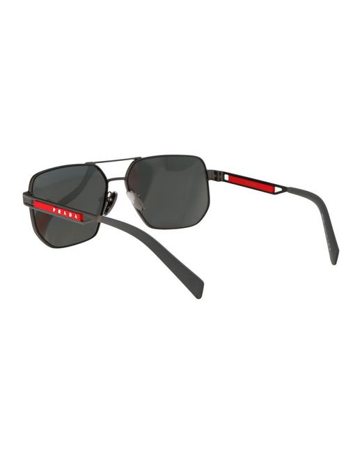 Prada Linea Rossa Gray Sunglasses for men