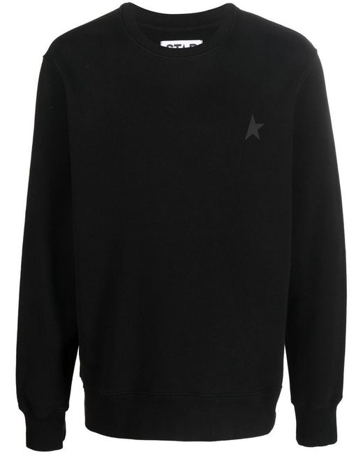 Golden Goose Deluxe Brand Black Cotton Sweatshirt With Star Print for men