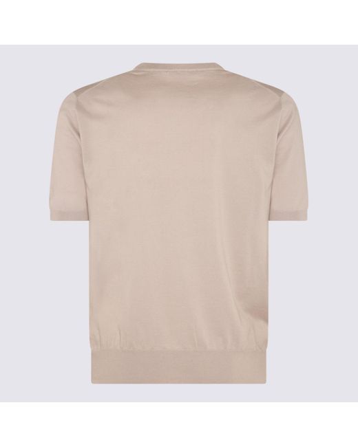 Cruciani Natural Camel Cotton T-shirt for men