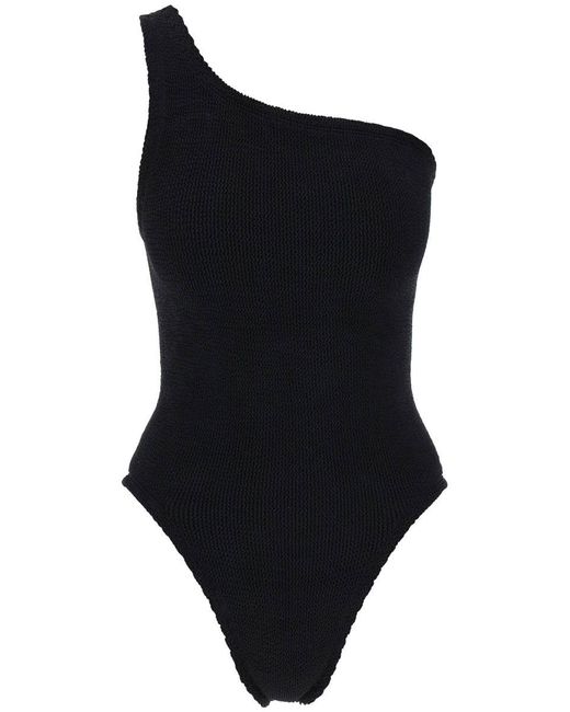 Hunza G Black Nancy One-Shoulder Swimsuit
