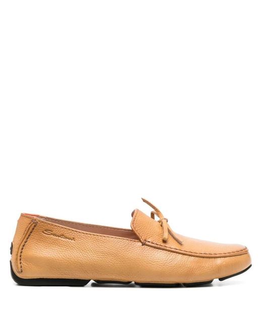 ドレスシューズ・革靴・ビジネスシューズ SANTONI HAVANA L LOAFER BARBADOS MOKEN Santoni Havana L Loafer Barbados Moken Shoes in Natural for