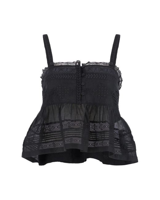 Isabel Marant Black Denys Cotton Top