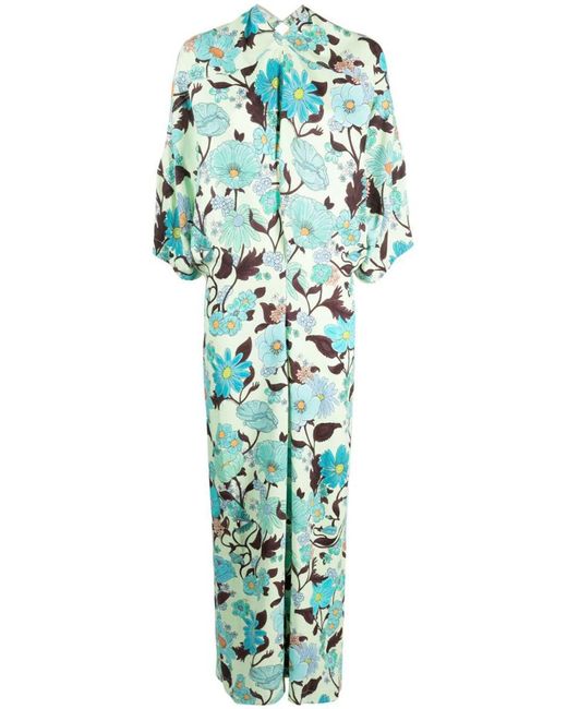 Stella McCartney Green Garden Print Dress Clothing