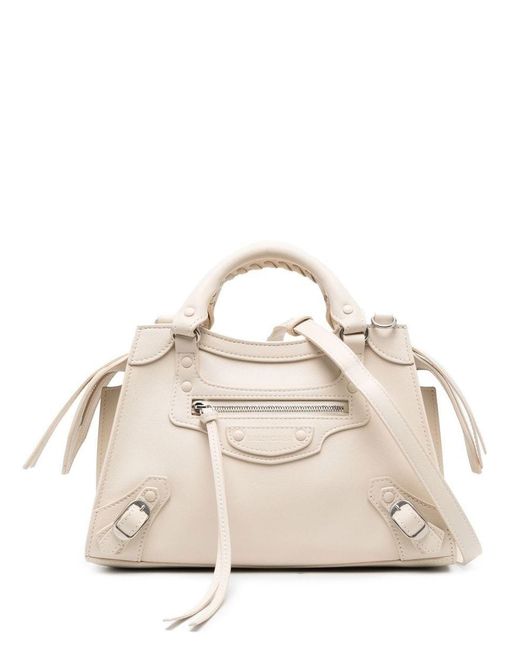 Balenciaga Neo Classic City Xs Leather Handbag in Natural | Lyst