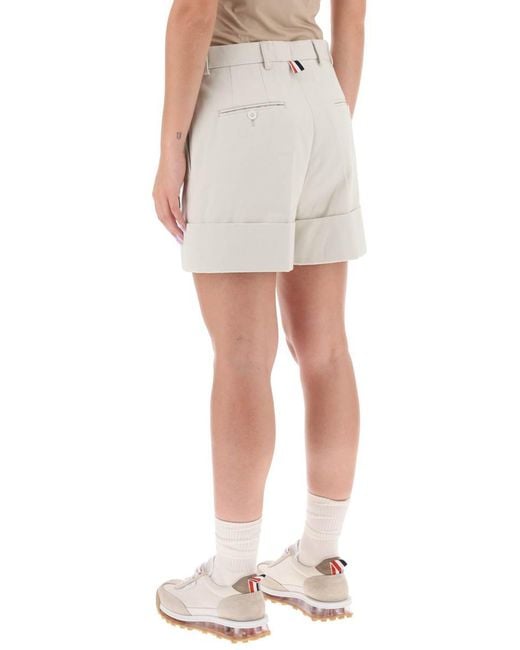 Thom Browne White Shorts In Cotton Gabardine