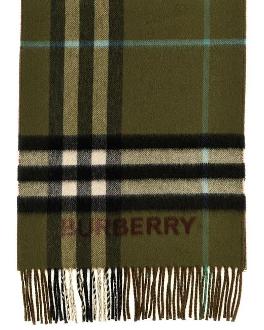 Burberry Green Check Scarves for men