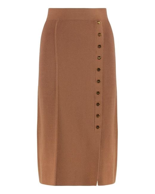 Elisabetta Franchi Brown Gonna Midi