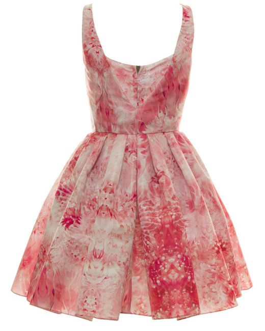 Alexander McQueen Synthetic Polyfaille Minidress With Zip in Pink 