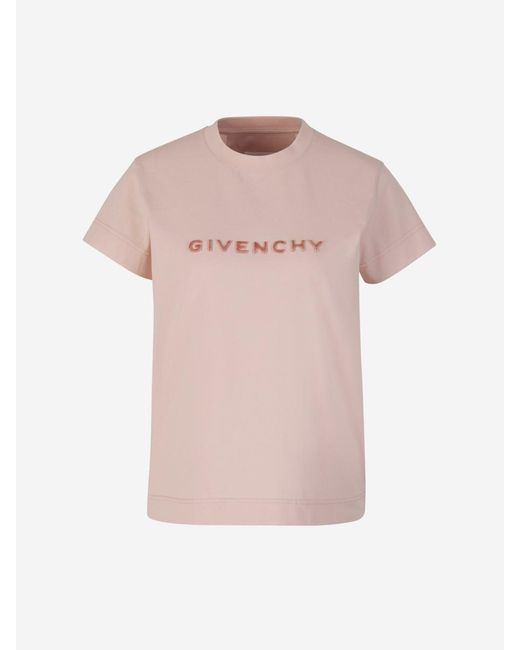 Givenchy Pink Cotton Logo T-shirt