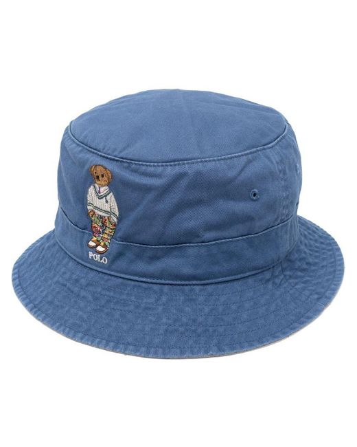 Polo Ralph Lauren Blue 16/1 Twill-Loft Bucket Hat Accessories for men