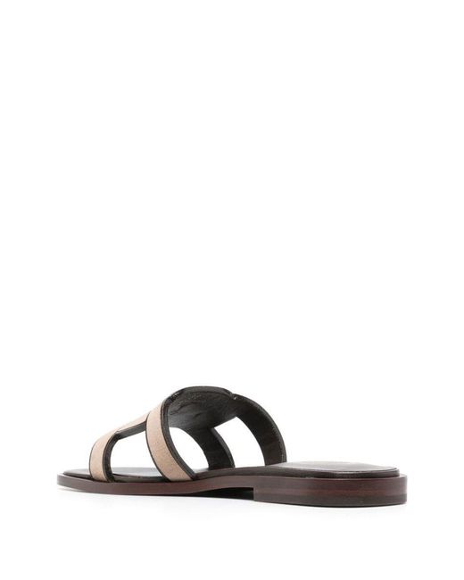 Tod's White Woven Flat Sandals