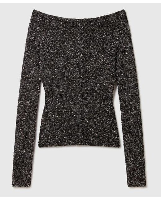 Stella McCartney Black Soft Touch Knitted Sequins Top