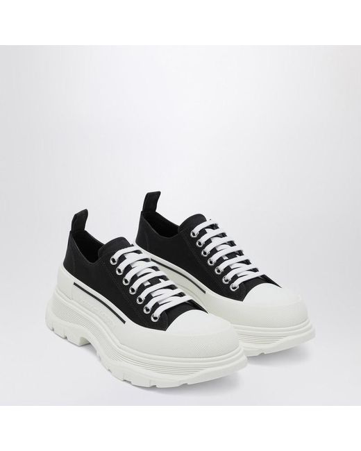 Alexander McQueen White Low Lace-Up Tread Slick Shoes for men