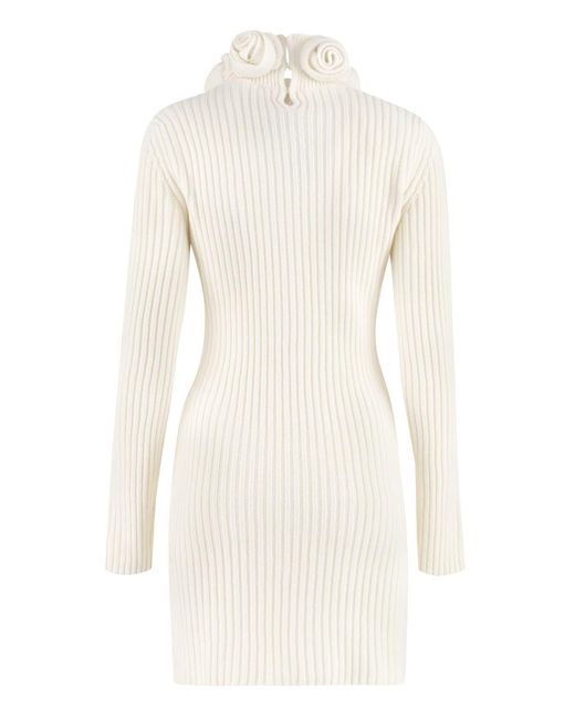 Blumarine White Virgin Wool Dress
