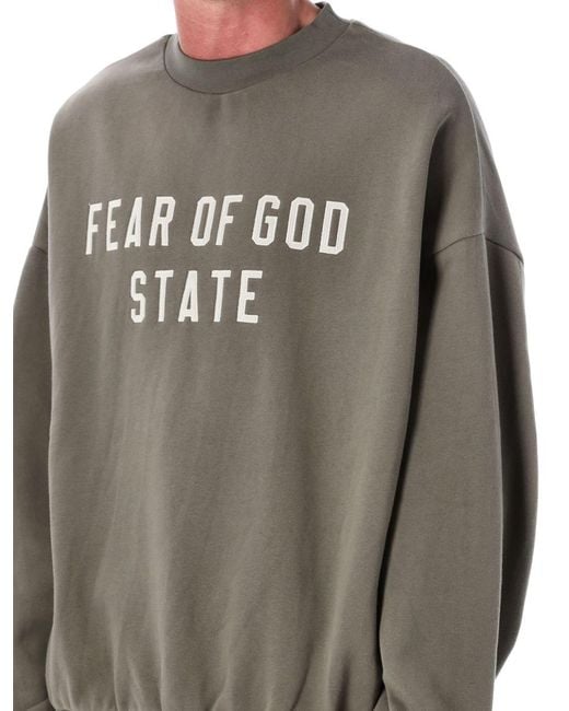 Fear Of God Gray 90's Fleece Crewneck Moss for men